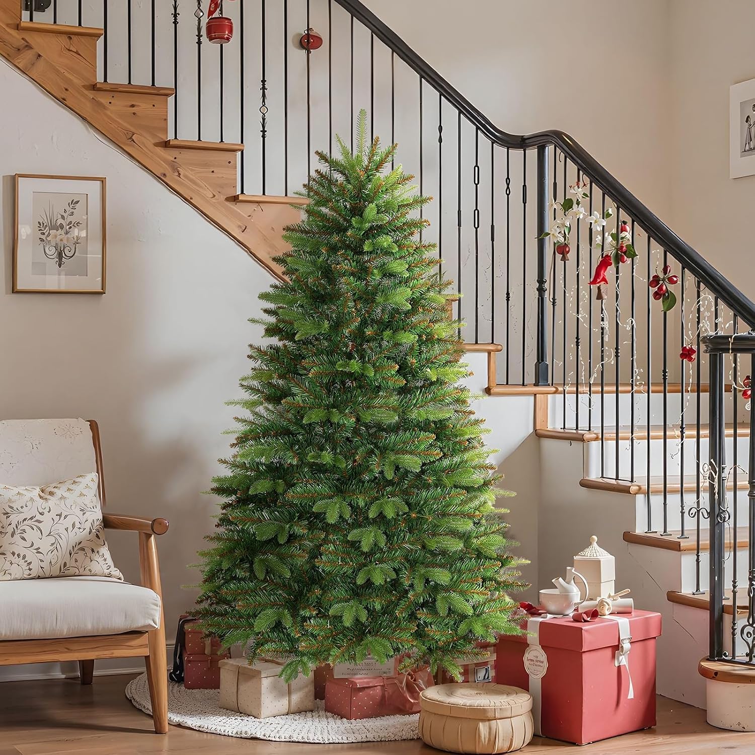 SHareconn de 180cm Árbol de Navidad con 1033 Puntas de Ramas de PE&PVC