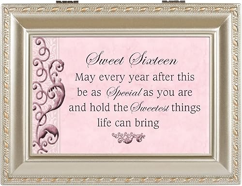 Miniatura 2 de Cottage Garden Sweet Sixteen Champagne Silver Rope Trim Music Box Plays You Light Up My Life