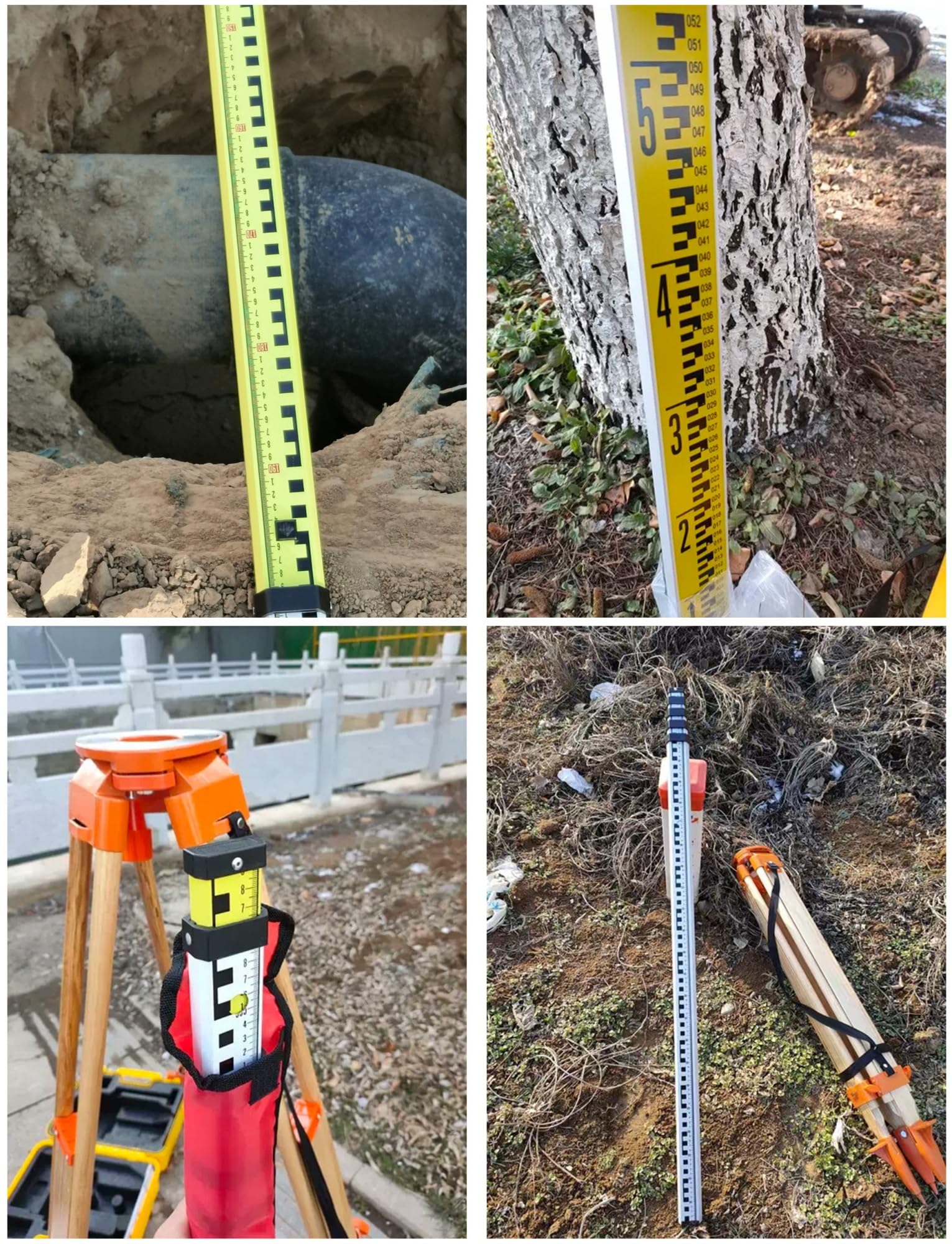 Poste Telescópico Aluminio Medición Nivelación Obras Personal Profesional | Escala precisa en mm con nivel de burbuja; cierres seguros; compacto for fácil transporte(Generation 3,9.84 ft/300 cm)