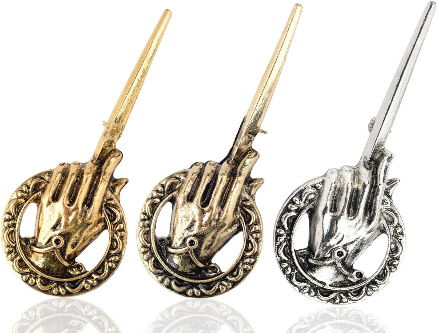 Tagoo Men's GOT Hand of The King Brooch Pin -Valentines Day Surprise Gifts for Him- Antique Gold&Bronze&Silver