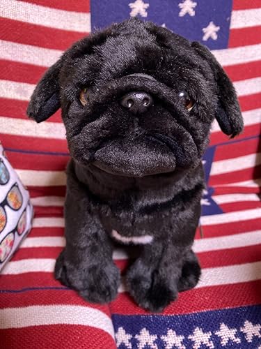 Amazon.co.jp: Faithful Friends リアルな犬のぬいぐるみ 黒パグ
