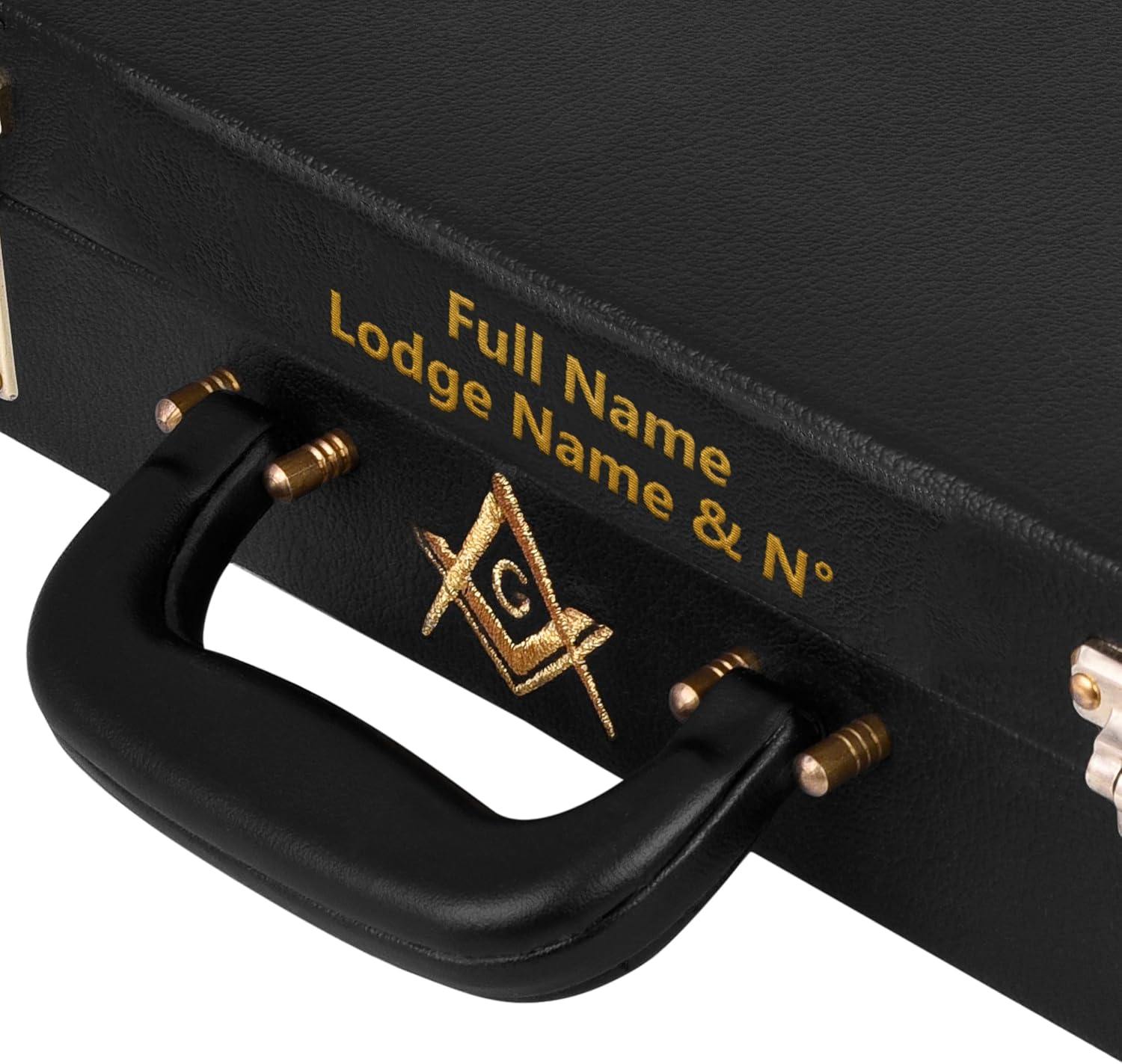 Bricks Masons Master Mason Blue Lodge Apron Case - Hand Embroidery Personalization Black Emblem Various Sizes & Materials
