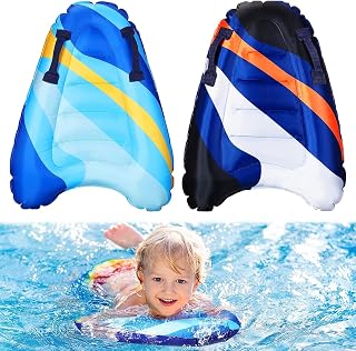 2 Pcs Inflatable Surf Body Board with Handles, Inflatable Surfboard for Beach Lightweight Swimming Floating Surfboard for Kids Learning Surfing Swimming Summer