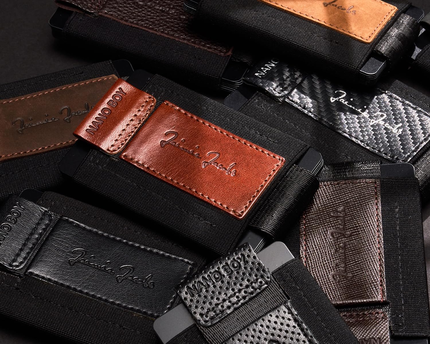 Jaimie Jacobs Nano Boy Cartera Minimalista Slim Wallet Pequeña Tarjetera Fina Pinza para Billetes Billetero Hombre (Negro)