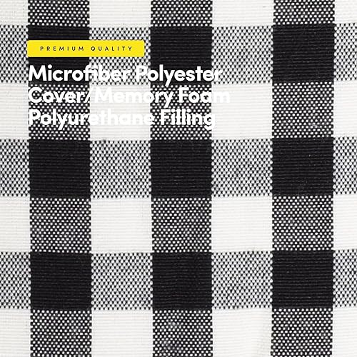 Miniatura 4 de Sweet Home Collection - Cojín de espuma viscoelástica para silla con capitoné, antideslizante, en forma de U, de 17 x 16 pulgadas, a cuadros