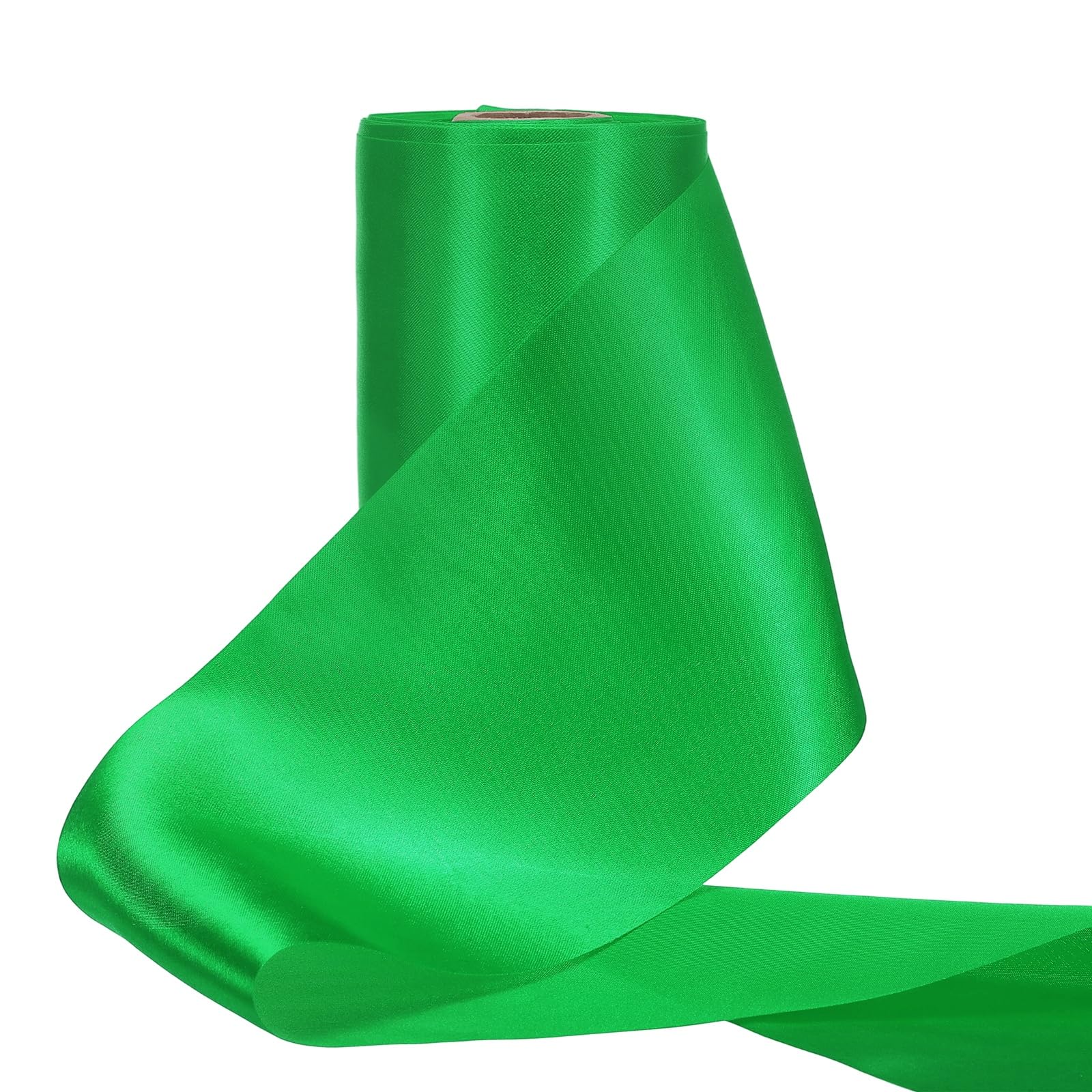 PATIKIL 10cm Wide Satin Ribbon, 20 Meters Solid Color Thick Ribbon for Gift Wrapping Wedding Chair Sash Flower Bouquet Party Decoration Hair Bows Sewing Crafts, Green