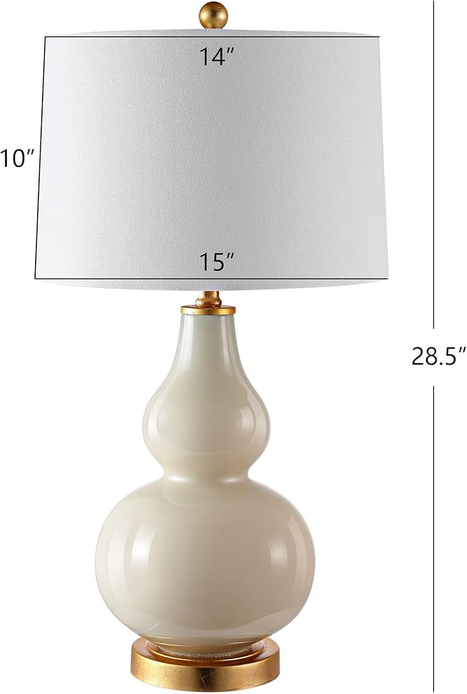 SAFAVIEH Lámpara de Mesa Karlen - Set de 2, Crema y Hoja de Oro, LED Incluido miniatura 2