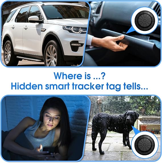 ミニGPSトラッカーAndroid&iOS用ユニバーサル、Google Find Hub&iOS用隠し車位置トラッカー 月額料金なし キー/ウォレット/スーツケース/ペット用のアイテムファインダー ブラック