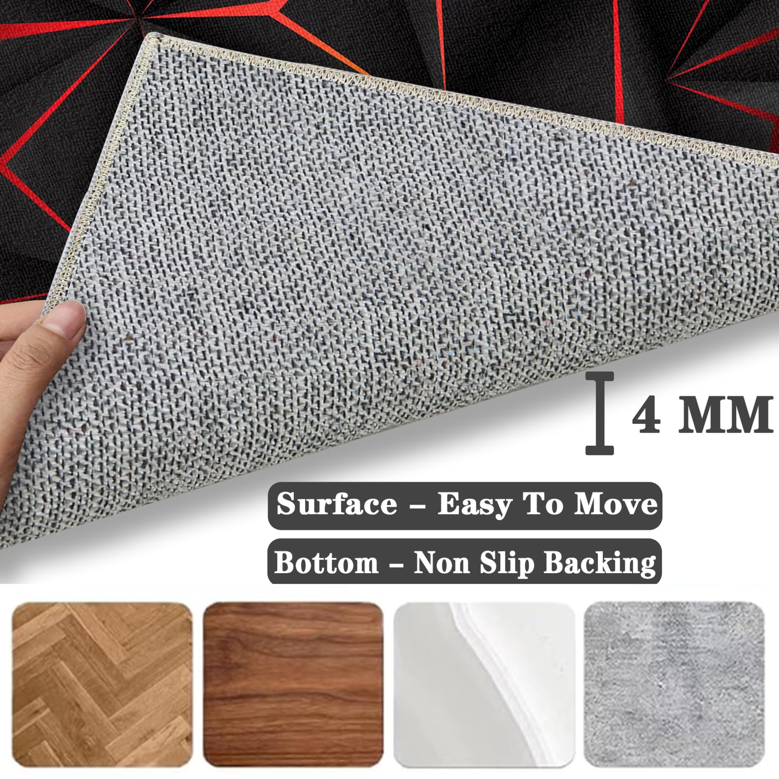 Tappeto per Sedia Gaming Tappeto Ufficio Salvapavimento Antiscivolo Tappeto per Sedia con Ruote Tappetino per Pavimenti Duri 80 x 120 cm Tappetino per Sedia da Gaming per Parquet e Pavimenti Duri