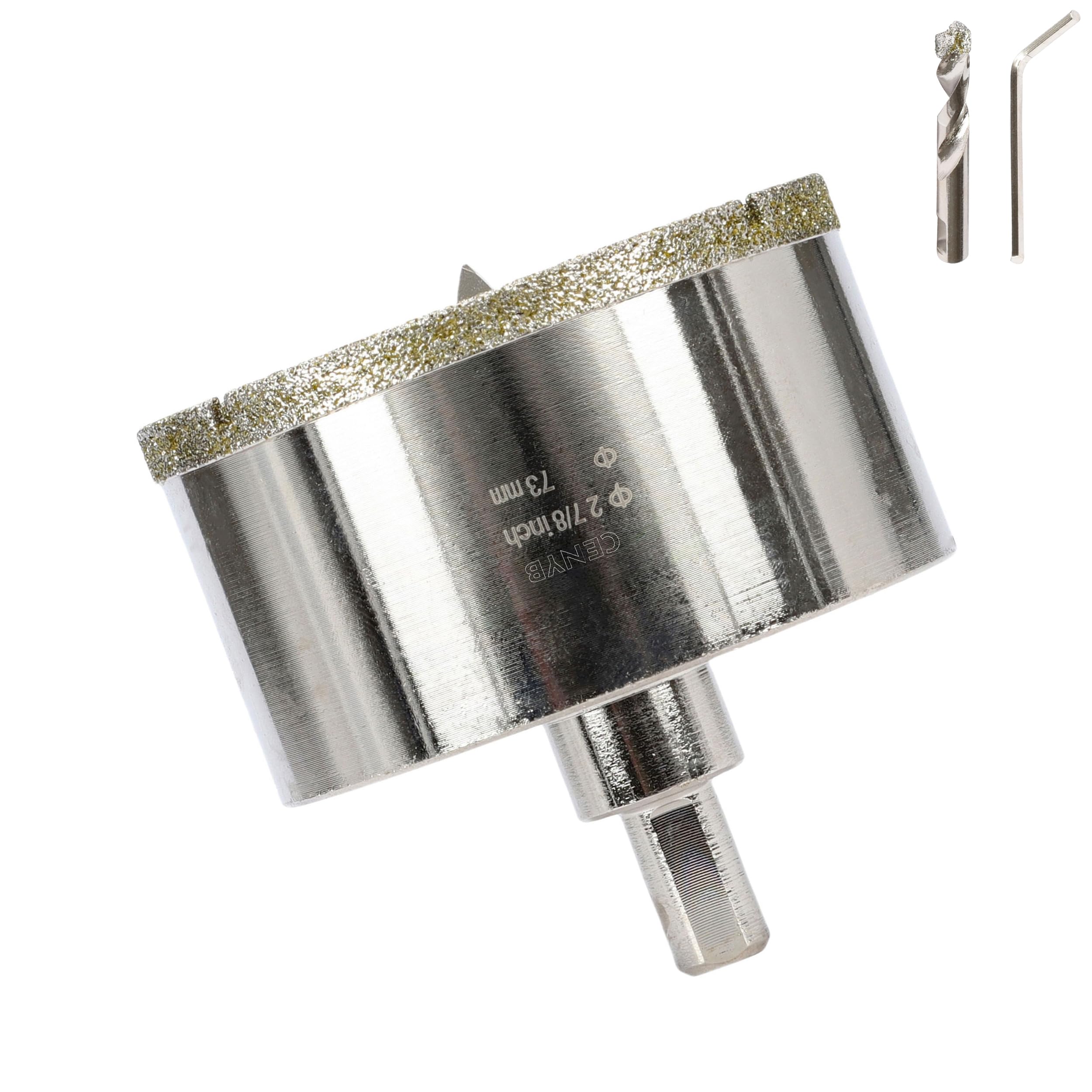 2-7/8 Inch 73mm Tile Hole Cutter Drill Bit Diamond Metal Hole Saw with Center Pilot Drill – Diamond-Coated for Marble, Granite, Ceramics, Porcelain Tiles, Glass — image 1