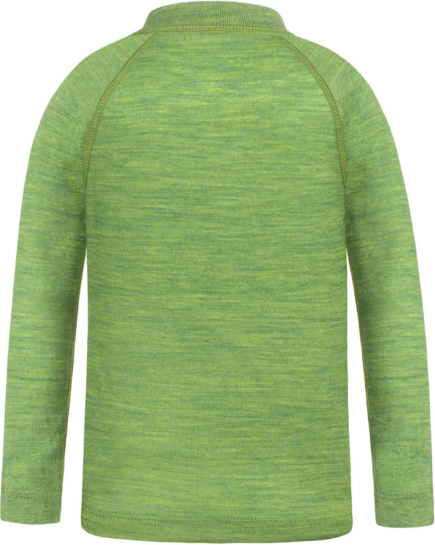 normani Kinder Merino Oberteil mit Zip Melange-Pullover Skipullover Troyer Sweatshirt mit Reißverschluss aus 100% Merinowolle für Junge und Mädchen