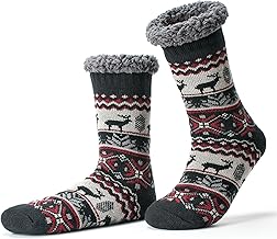 Cozylook Men's Fuzzy Slipper Socks - Non-Slip Grips, Thermal Winter Socks, Plush Sherpa Lined, Gifts & Stocking Stuffers