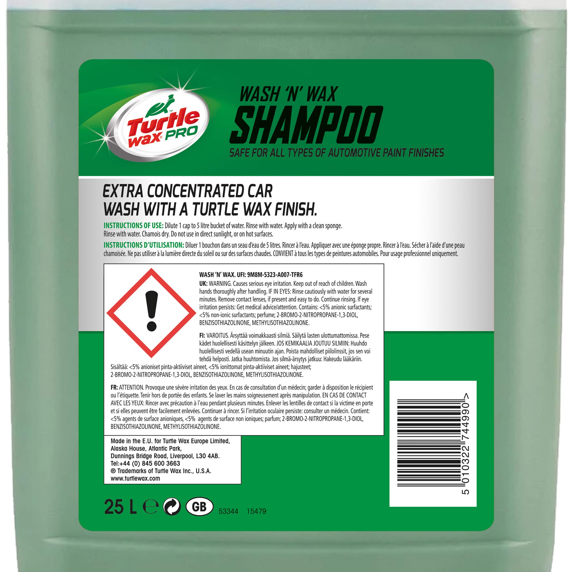 Turtle Wax FG4499 - Limpiador con Cera, 25 l