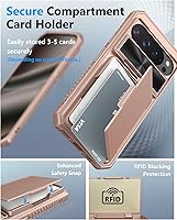 Vista 3 de ATATOO Funda para Google Pixel 10/Pixel 10 Pro con tarjetero (3-5 tarjetas) [bloqueo RFID] y cubierta de lente deslizante, protección de grado Oro