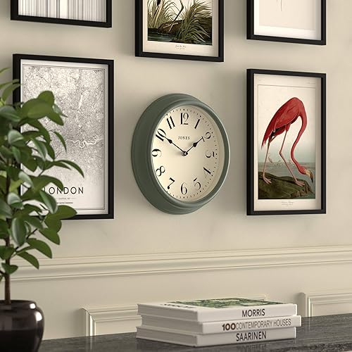 Miniatura 5 de JONES CLOCKS Saloon - Reloj de repisa  Diseño tradicional de doble desplazamiento  Verde  Números romanos  Estilo clásico para escritorio, mesa,