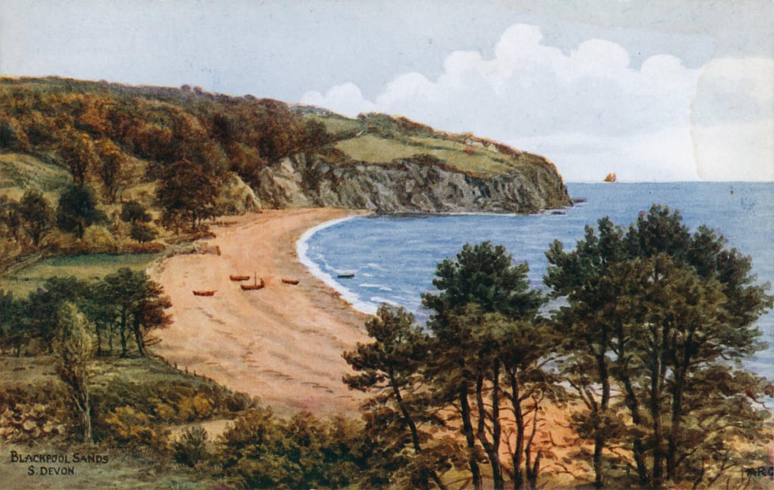 ARTXLXXBN Famous Painting Art Wall Decor Abstract Art Picture Blackpool Sands by Alfred Robert Quinton Animal Pictures for Home Decor 60x90cm