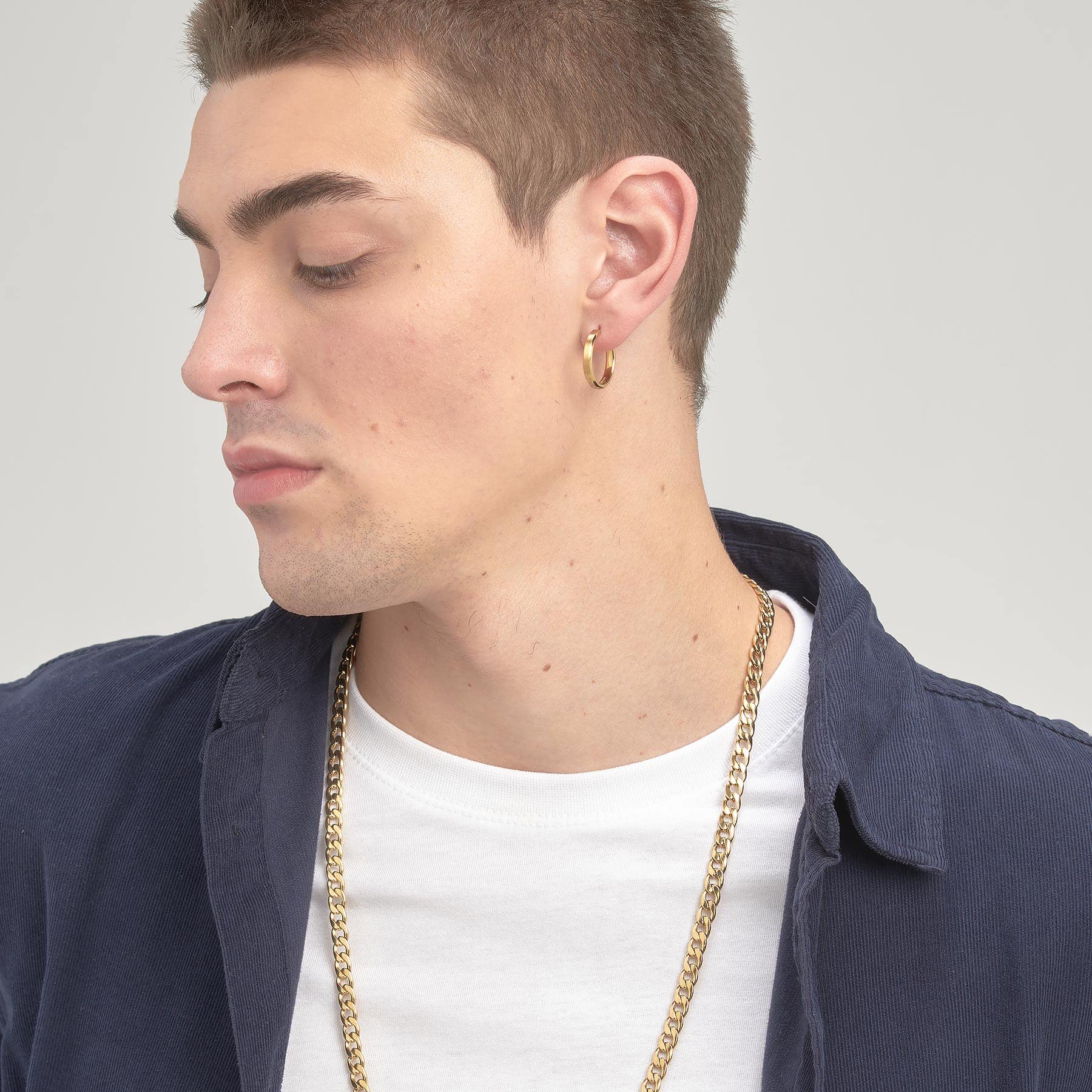 Brosway Orecchino Singolo Uomo, Orecchino a Cerchio in Acciaio | Collezione INK - BIK103