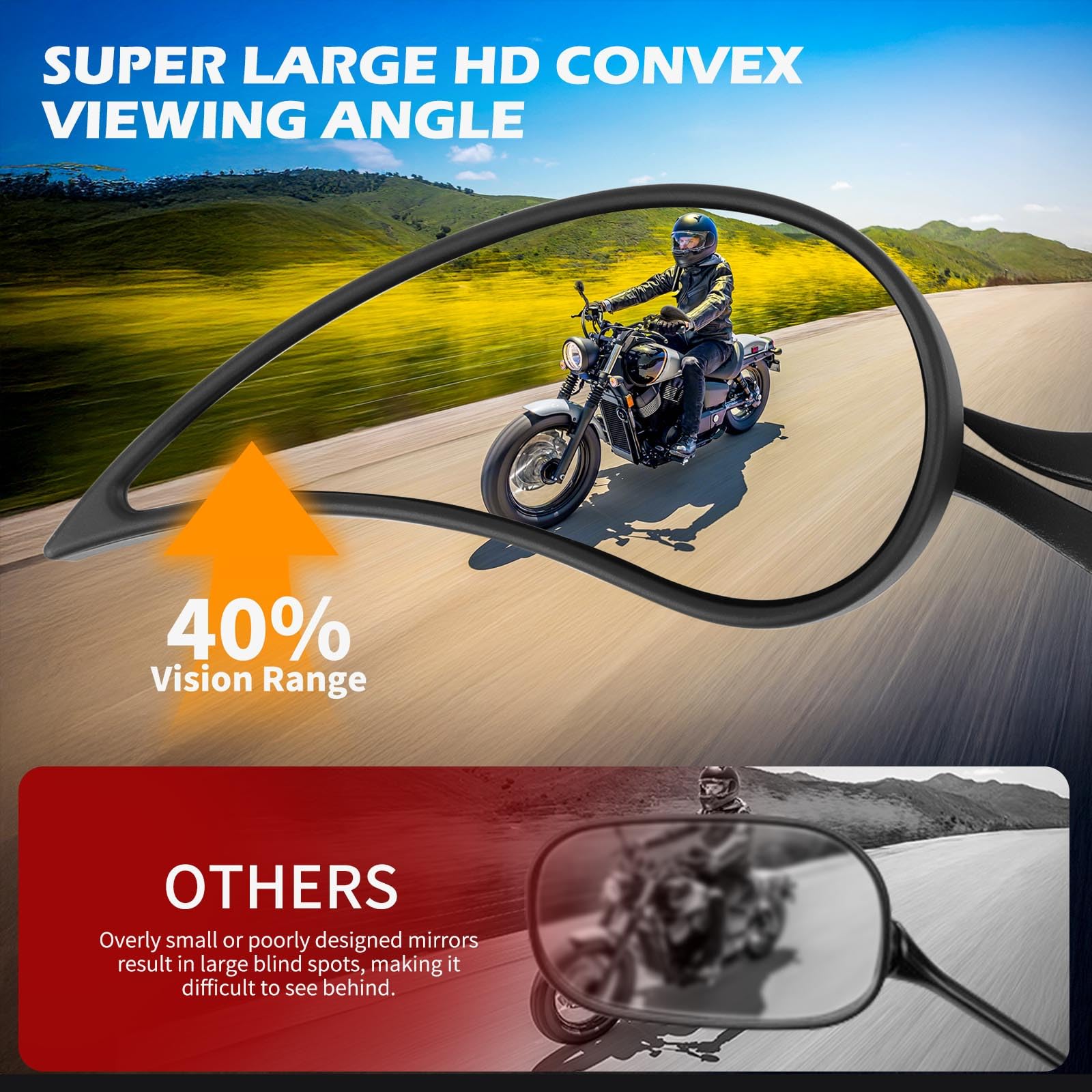 クロームフレイムカスタムリアビューミラーハーレーオートバイクルーザーチョッパ Amazon | 8mm クローム オートバイ ティアドロップ リアビュー サイド