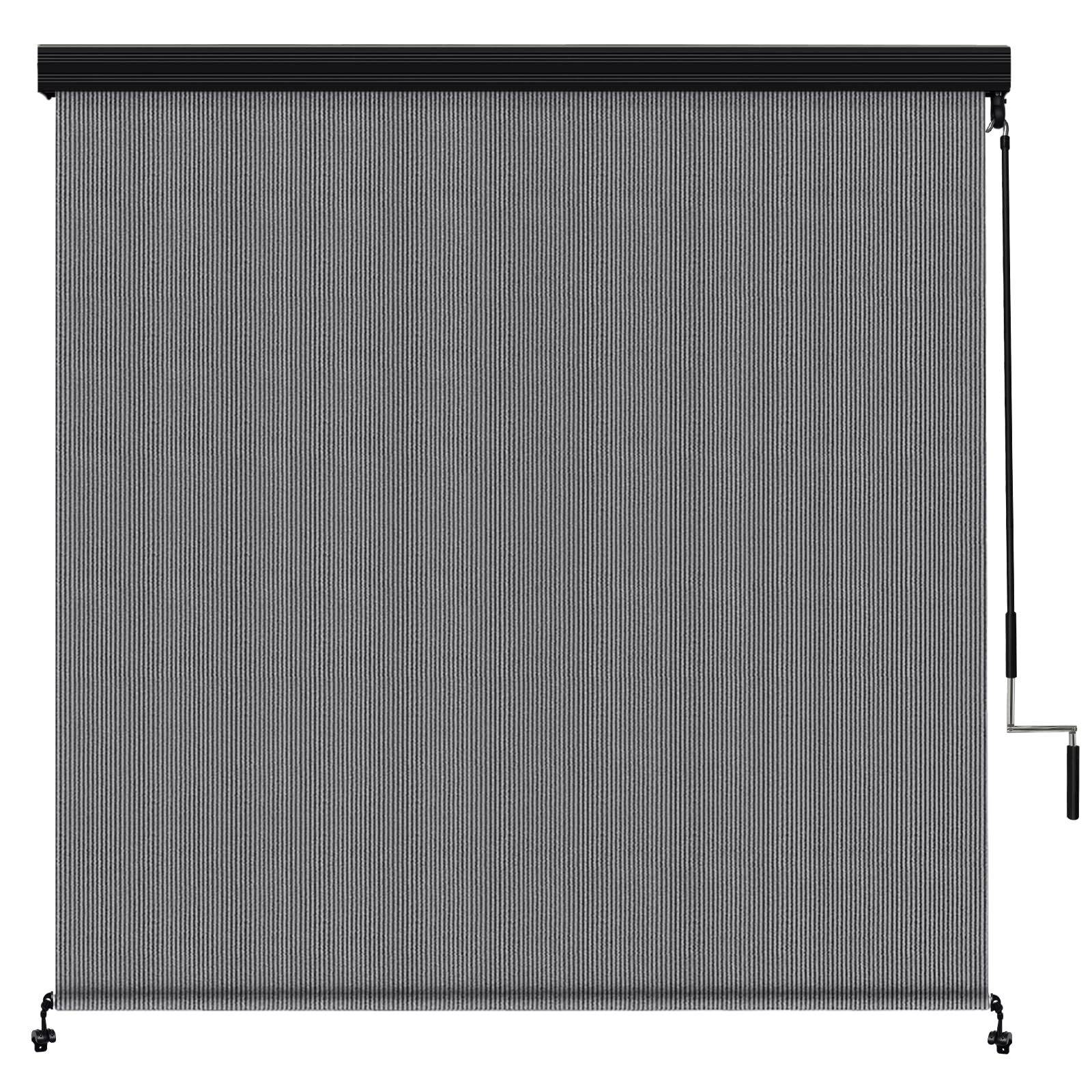 - Artpuch Premium 8' W x 8' H Outdoor Roller Shade for Patio, Cordless Roll Up Blinds with Aluminum Valance, Privacy Screen for Porch Pergola Gazebo, 2 Poles & 1 Fabric, Grey
