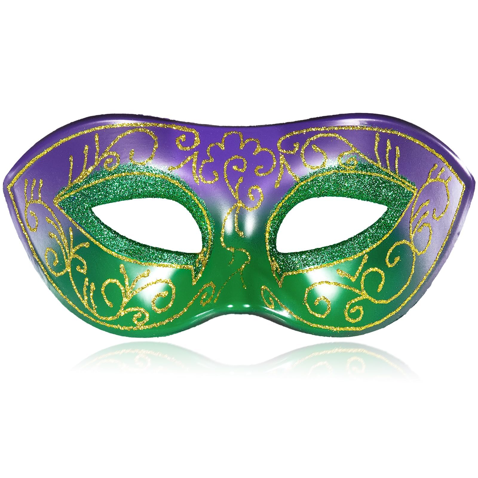 MYSEUNI Carnival Mask for Men - Gold Green Purple Venetian Masquerade Mask Adjustable Headband for Mardi Gras, Costume Balls & Parade Parties โ image 1