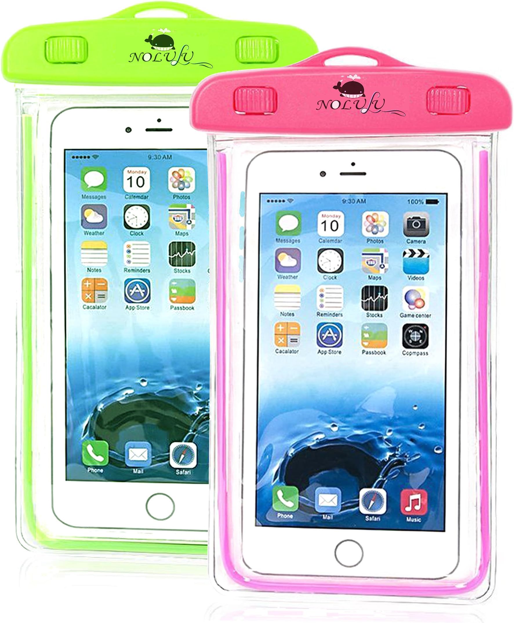 2 Waterproof Phone Case with Lanyard Protective for iPhone 6/6S iPhone 6/6S Plus, Samsung Galaxy S6/S6 Edge, Note 4, LG G3 - Fit for Cell Phone up to 6'' Diagonal, Luminous Waterproof Bag