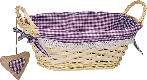 Cesta ovalada de sauce de 10.6 in x 7.5 in x 3.5 in