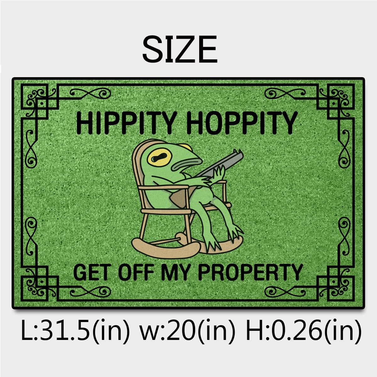 Doormat Hippity Hoppity Get Off My Property Rug for High Traffic Areas