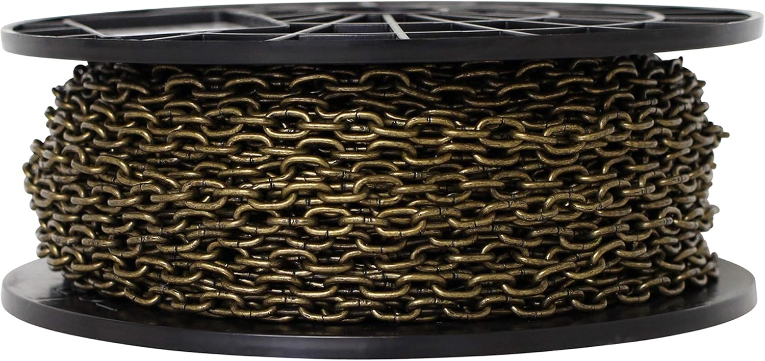 RCH Hardware CH-S53-14-BLK-164 12 Gauge Decorative Solid Steel Standard Link Fixture Chain | 1 Reel/ 164'