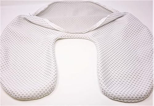 Miniatura 4 de All American Collection Almohada de viaje de enfermería con diseño de lunares plateados de algodón ligero de felpa suave cómoda para mamá bebé niño