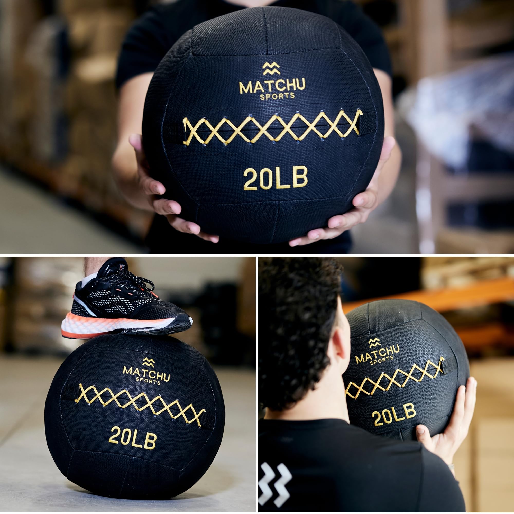Matchu Sports | Wall Ball | Disponibile in 6 KG (14LB) e 9 KG (20 LB) | Nero
