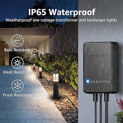 Miniatura 7 de SUNVIE Kit de iluminación LED todo en uno, paquete de 8 luces de camino de bajo voltaje con transformador y cable 162 AWG de 100 pies, luces de