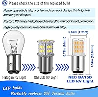Vista 4 de Bombilla BA15D 1142 de 12 voltios, blanco cálido, 2700K, 3W, 1004, 1076, 1130, 1176, LED, AC/DC, 12-24V, repuesto de bajo voltaje para luz