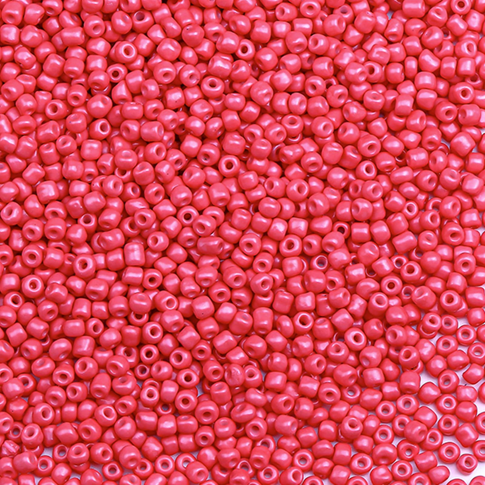 Photo 1 of 10000pcs 2mm Glass Seed Beads Bulk, Individual Color 12/0 Mini Pony Spacer Small Seed Beads for DIY Bracelet Necklaces Wrist Jewelry Making, Watermelon Pink Red
