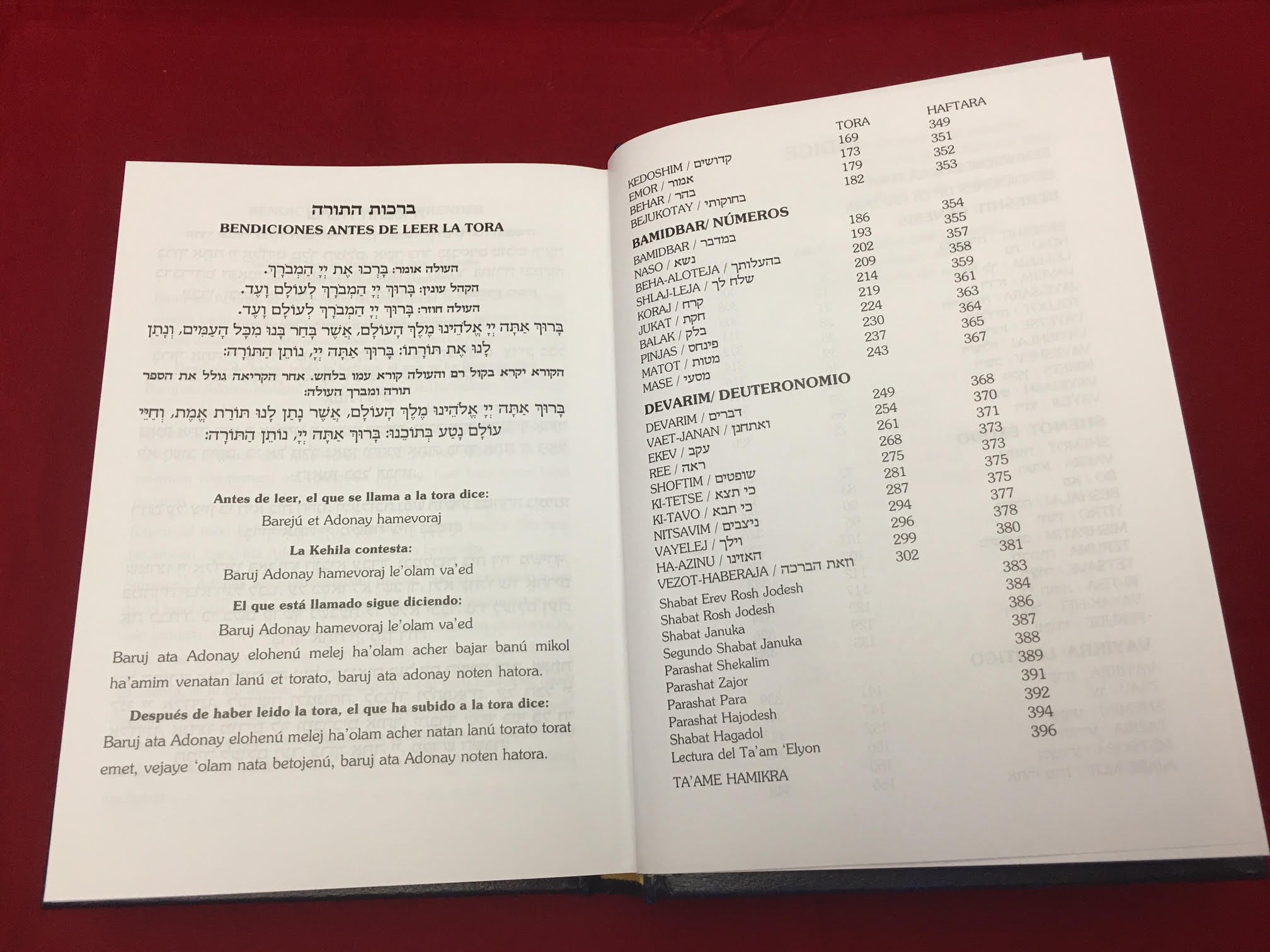 Judaica TORAH en hebreo y español Pentateuco y Haftarot Libro de la Biblia Judaica Israel