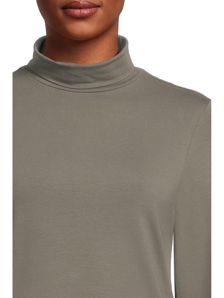 Gray PACT Luxe Stretch Jersey Slim Turtleneck