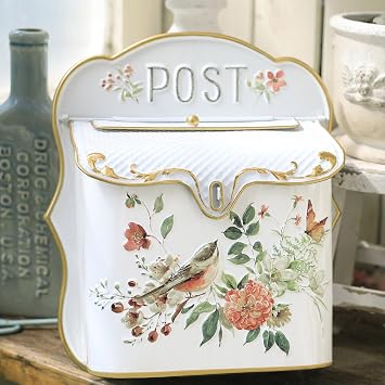 Vintage Metal Wall Mount Mailbox for Outside House Garden Cottage Decor