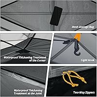 Vista 7 de Naturehike Mongar - Tienda de campaña para 2 personas, 3 estaciones, Tienda de campaña para mochileros ultraliviana para senderismo, Ciclismo