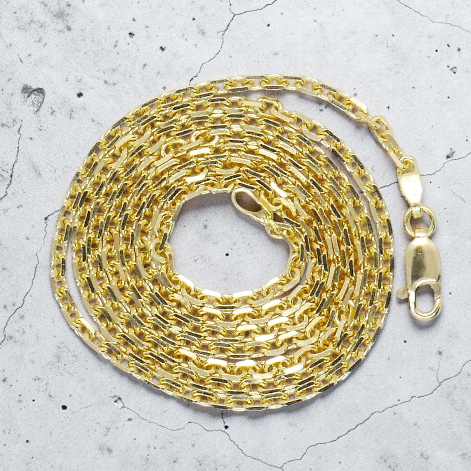 Cadena oro 18k maciza 60 cm 11.40 g eslabón forzado clásico hombre