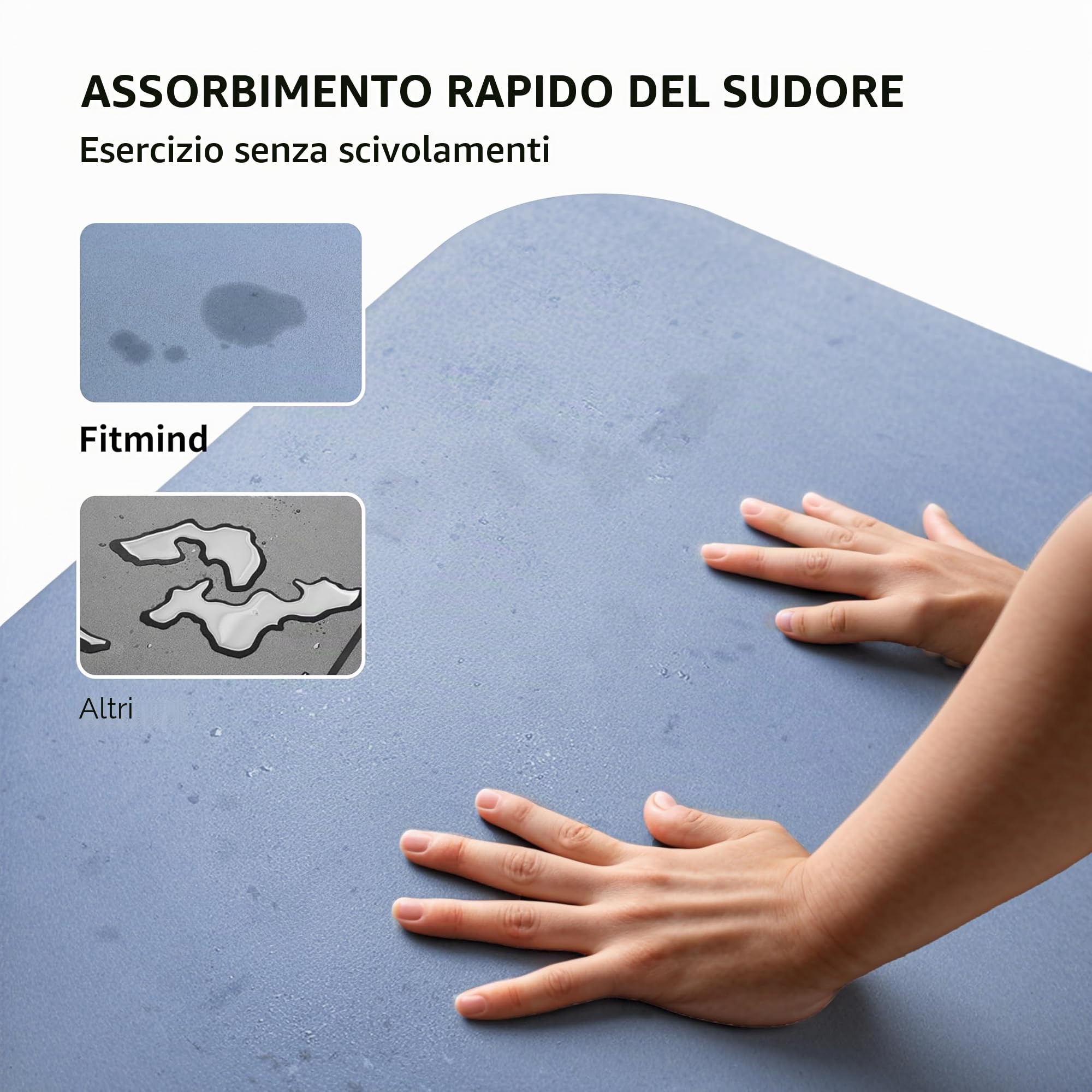PU Tappetino Palestra, Tappeto Pilates Spesso, Tappetino per Yoga Antiscivolo, Tappetino Yoga Professionale per allenamento, sport, turn, pilates, con tracolla, 183 x 60 x 0,5 cm
