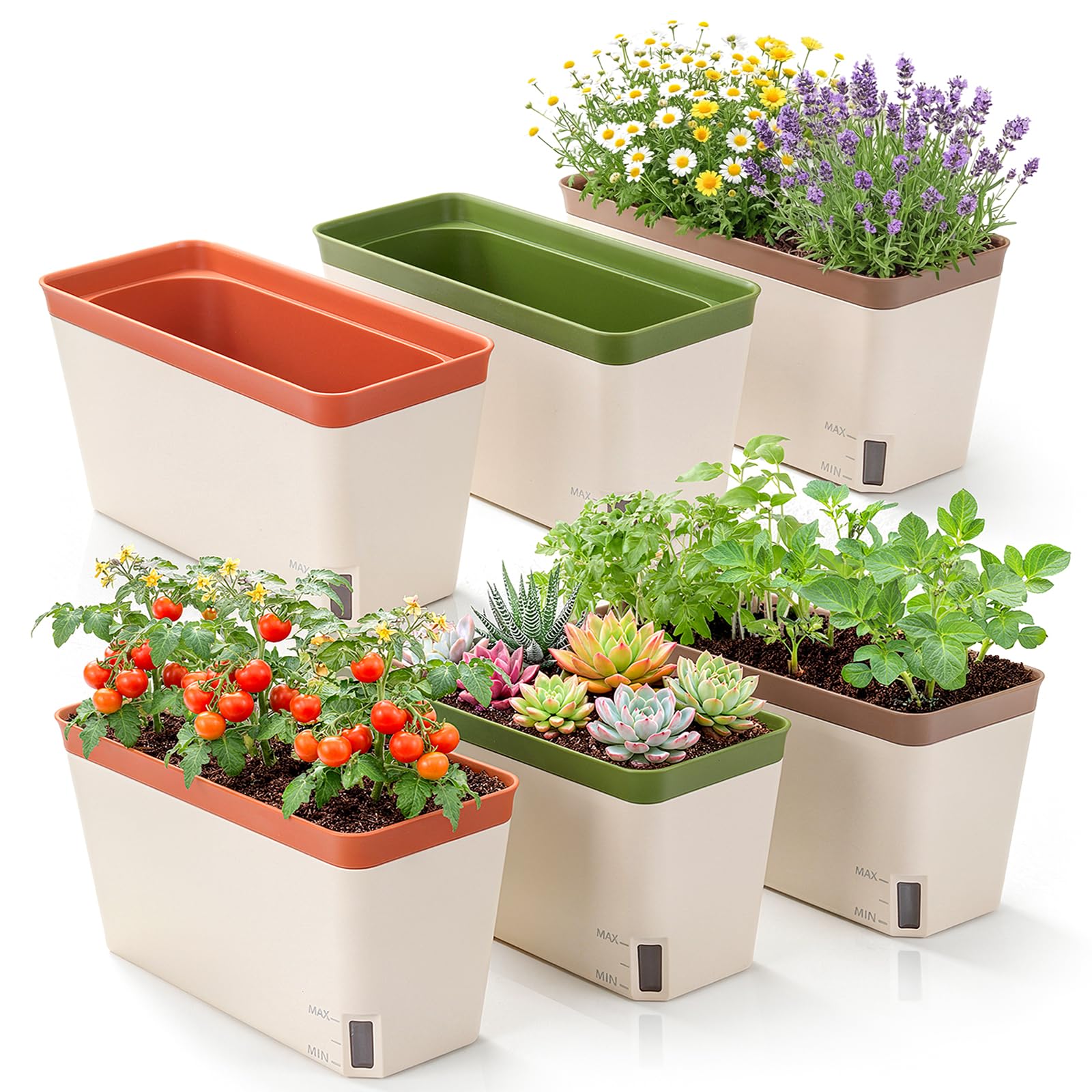 OurWarm Windowsill Herb Planter Box Set of 6