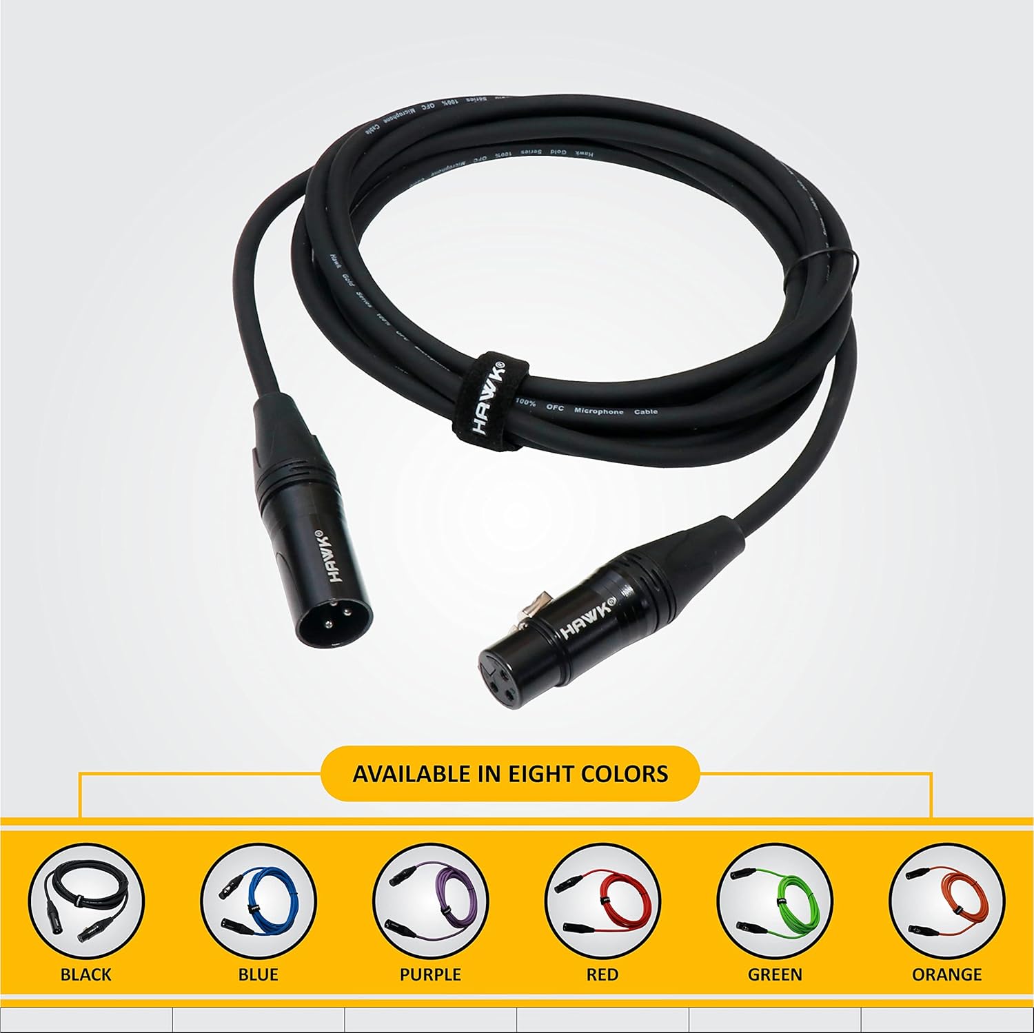 Hawk Proaudio SXFG010 Gold Series XLR Male to Female Microphone Cable With Cable Tie - 3 Meter (Green Color)