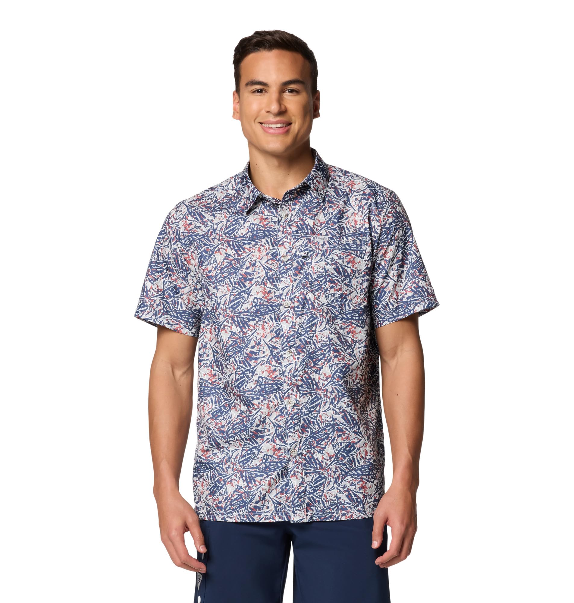 Columbia Men's Super Slack Tide™ Camp Shirt, Nocturnal Marlin Palms, 3X