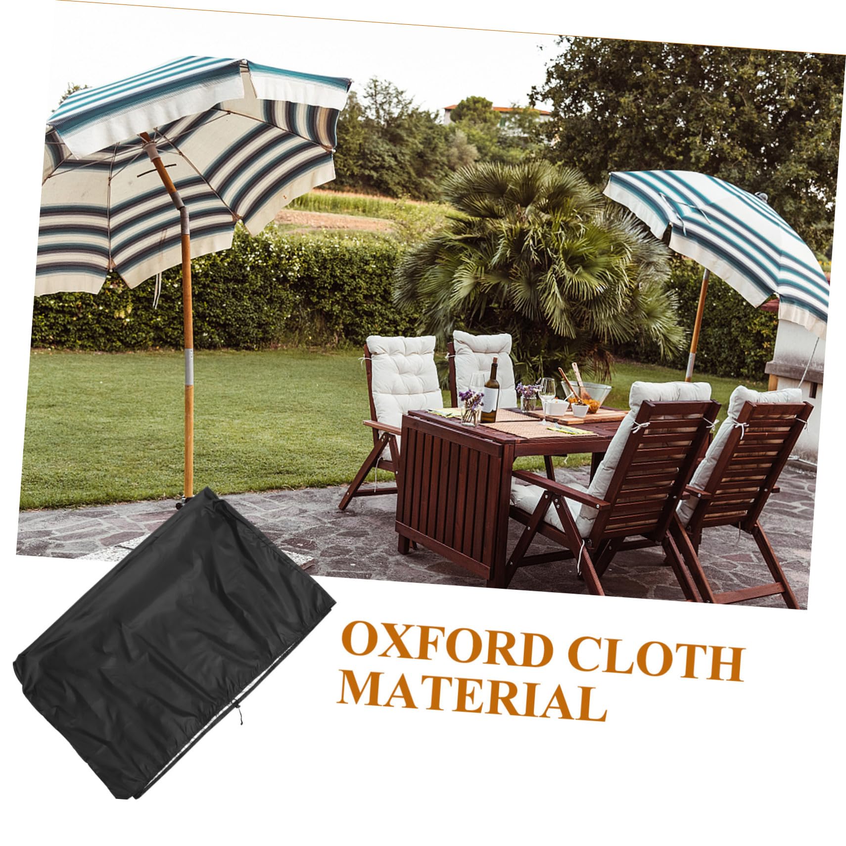 Tissu Oxford Housse de Chaise de Jardin Noir Imperméable