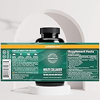 Vista 5 de Primal Harvest Paquete de 2 píldoras de colágeno múltiple para mujeres y hombres (tipo I, II, III, V, X), suplementos de colágeno para mujeres