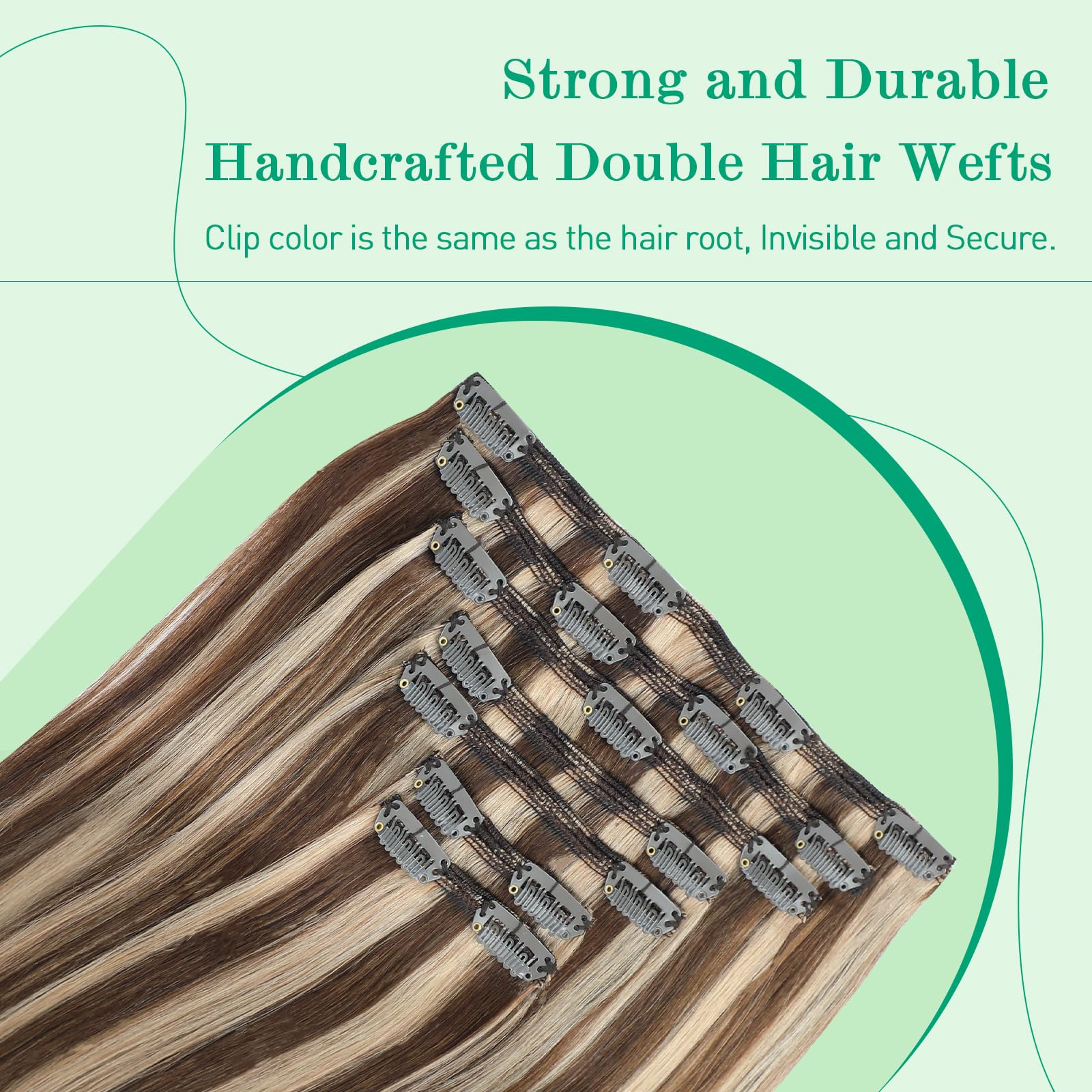 SURNEL Extensiones Clip Pelo Natural 100g 35cm 6 Piezas Castaño Chocolate Extensiones De Clip De Humano Real Extensiones Pelo Natural Remy (C#4-35cm) — view 86