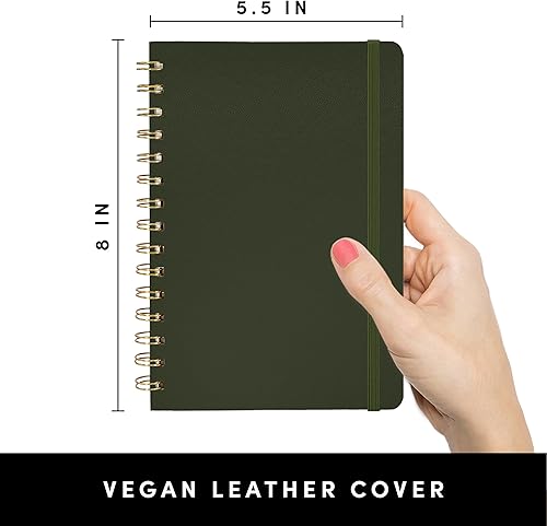 Miniatura 2 de PAPERAGE - Cuaderno y diario de espiral con hojas cuadriculadas, tapa dura, 160 páginas, tamaño mediano 5.5 x 8 pulgadas, papel grueso de 100 gm,