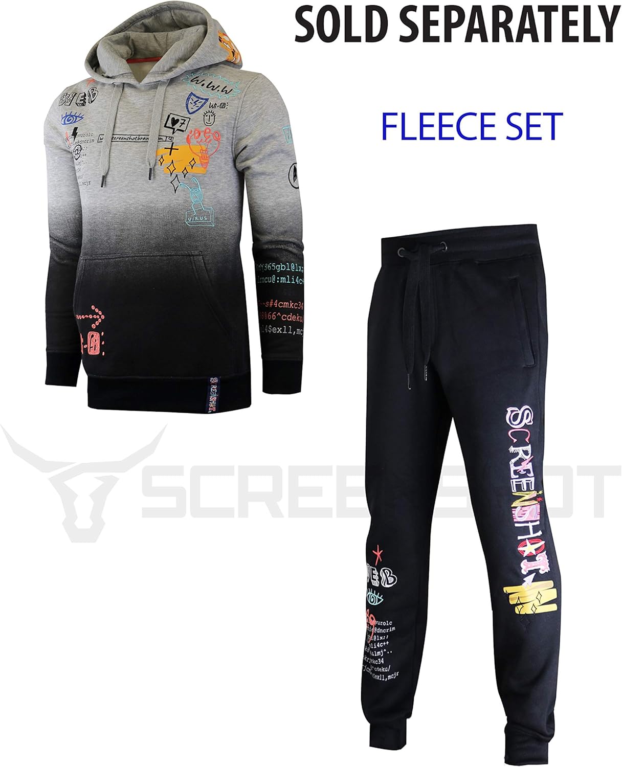 SCREENSHOT Mens Urban Hip Hop Premium Fleece Hoodie - Modern Pullover NYC Street Fashion Urbanwear Hooded Sweatshirt - Image 3