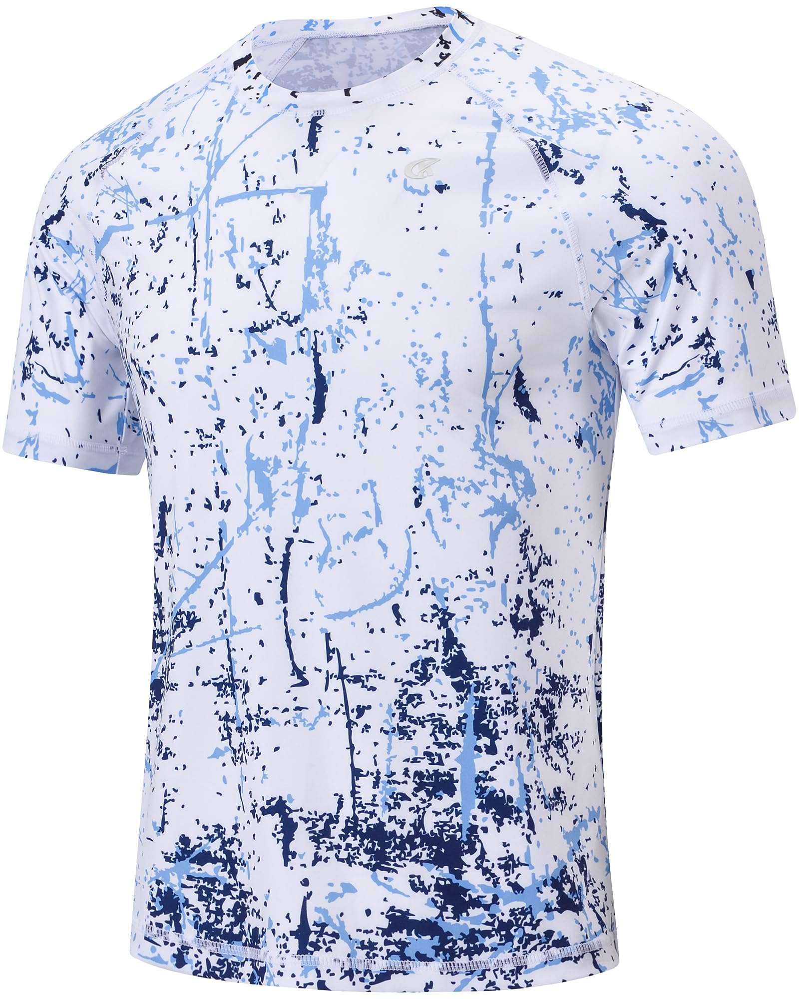 Huayuzh Herren UV Shirt Rashguard T-Shirt Schwimm Shirt Schnelltrocknend Leicht Atmungsaktiv Surfen Angeln Wandern Top