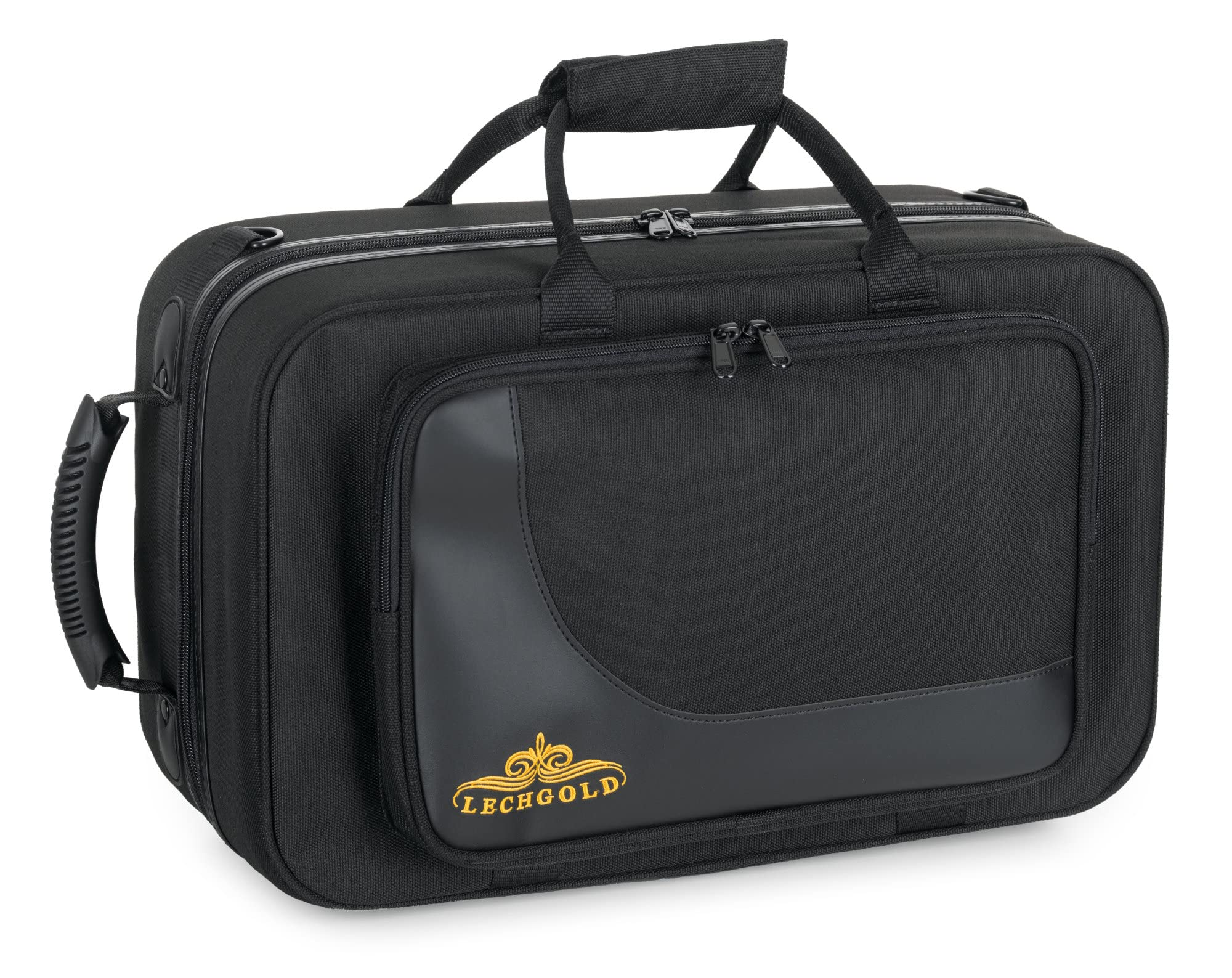 Étui Léger Lechgold Pour Bugle Bb - Lightcase Pour Tous Les Bugles Courants Avec Soupapes Perinet - Rembourrage Thermique - Poche Extérieure - Harnais De Sac À Dos - Embouchure Et Accessoires - Noir