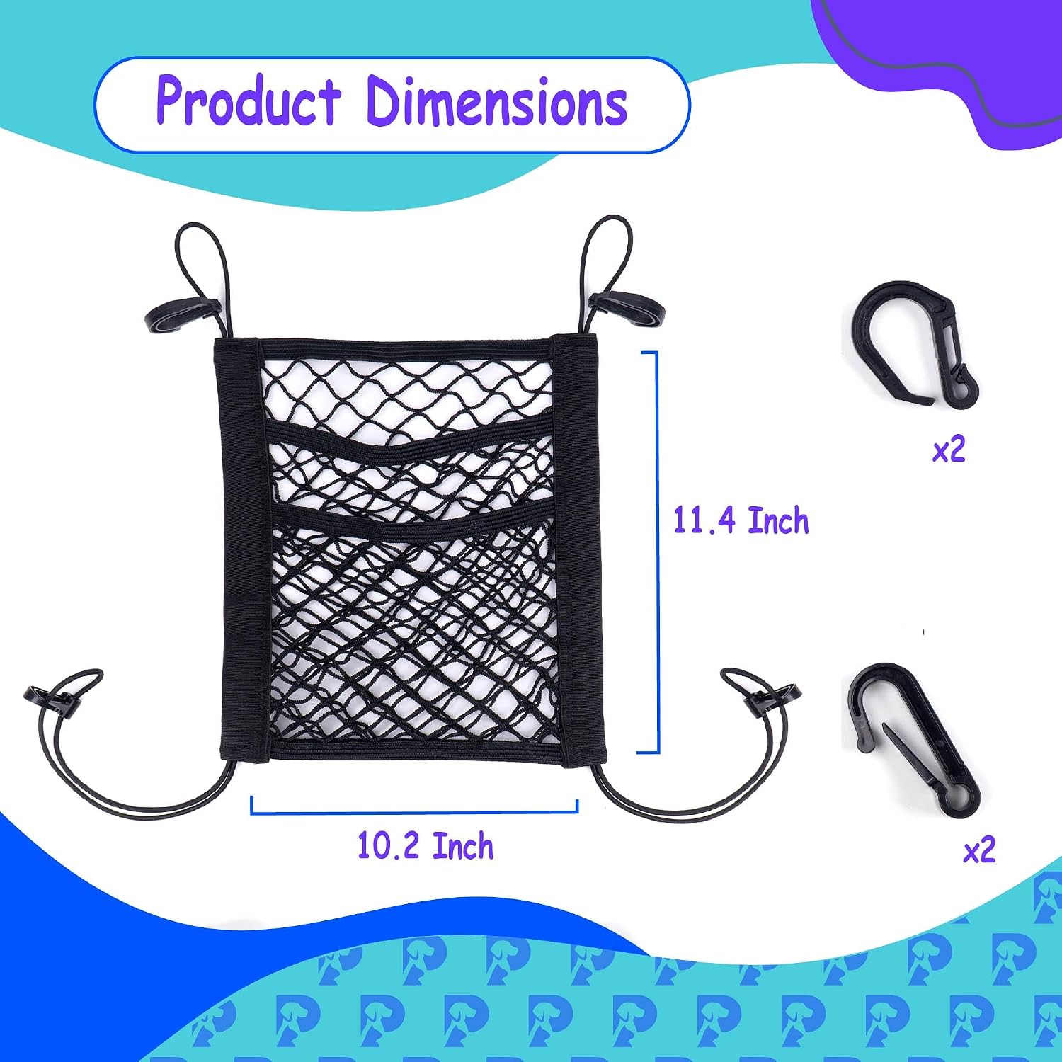 Dog Car Net Barrier Pet Barrier with Auto Safety Mesh Organizer - Stretchable Storage Bag - Universal Fit for Cars and SUVs - Easy Install Car Divider for Safe Driving with Children, Pets image 5